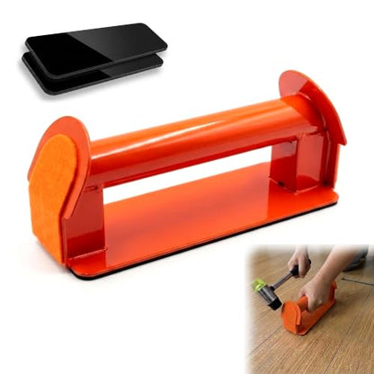 Floor Gap Fixer Tool for Vinyl Plank Flooring, Laminate & Wood Floor Gap Repair, No Suction Cup, Heavy Duty Iron with Washable Non-Slip Base, 2 Spare Pads, Vertical & Angled Striking Faces