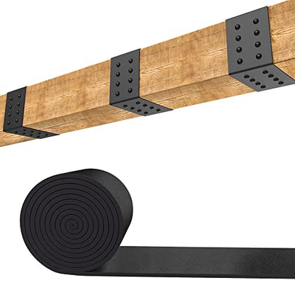 5ft Faux Wood Beam Strap, Flexible Beams Gap Hiding Strap, Metal Look Strap - size: 2.36"width