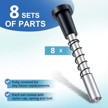 8 Pack Window Screen Plunger Latches with Caps Black - color: Black