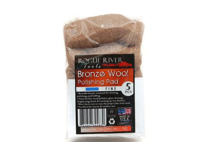 Rogue River Tools Bronze Wool Pads (5pc) - Fine - style: Fine