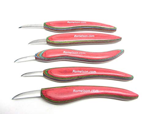 5pc Chip Whittling Wood Carving Knife Set