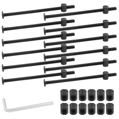 Biaungdo M6 x 120mm Bunk Bed Bolts, Black, 12 Pcs - color: Black, size: M6x120mm