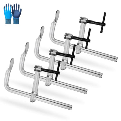 4-Pack Heavy Duty F-Style Welding Clamps, 990 LB Clamping Force - size: 25 x 12 in (4pcs), style: Max Open:12 in （Throat：5-5/8 in）