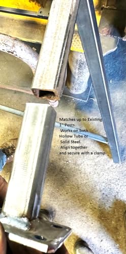 Fix Non Removable 1" railings Posts 6" Handrail Brackets for Weld On Repairs Rusty Metal Hollow/Solid Post mounts for Rails Broken Out of Cement-Black Paint- Anchor Bolts