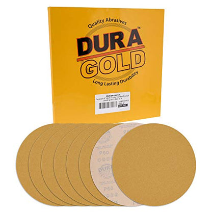 Dura-Gold Premium 9" Drywall Sanding Discs, 60 Grit, Box of 10, Hook & Loop - size: 60-Grit