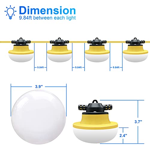 New 100FT Construction String Lights LED Industrial Grade 3Prong - size: New 100FT 3 Prong (Yellow)