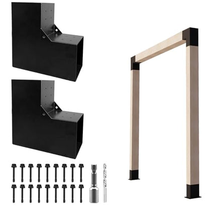 6x6 Pergola 2-Way Brackets,L-Shaped Post Bracket for Gazebo(2Pcs)
