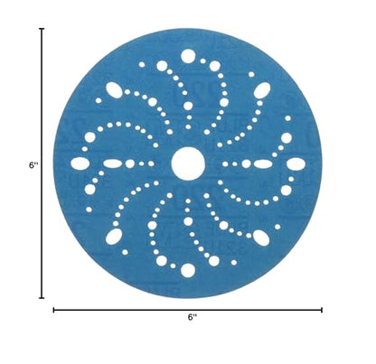 Hookit 3M Hookit Blue Abrasive Disc 321U Multi-Hole, 36177, 6 in, 220, 50 Discs per Carton (Pack of 4) - size: 50 Count (Pack of 4)