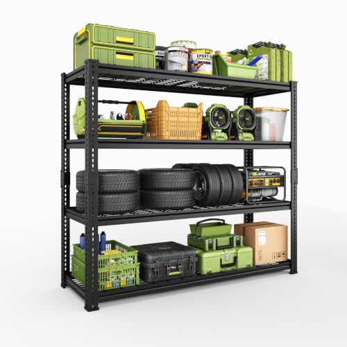 48" W Metal Storage Shelves, 2640lbs Heavy Duty Garage Rack - size: 48"W x 18''Dx 60"H