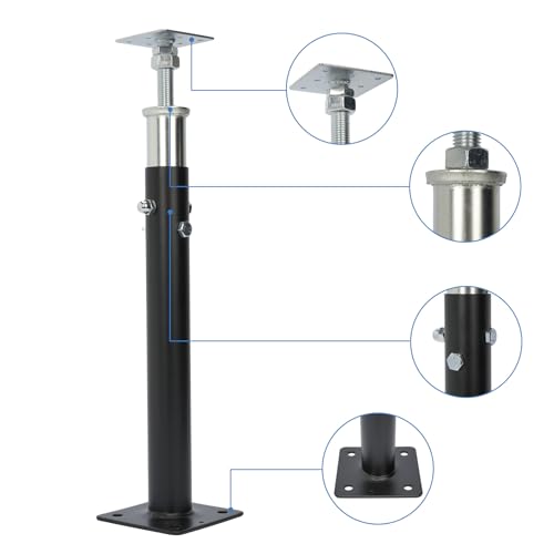 2 PCS Adjustable House Jacks Post for Leveling, 19"-36"(1'7"-3'), Black - color: Black