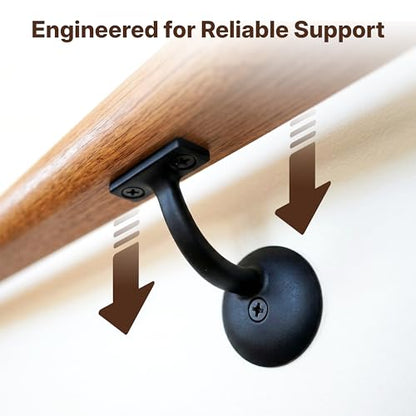 Handrail Bracket Round for Stairways with Mounting Screws - Set of 5 - (Oil Brushed) - DH-B2 - style: Oil Brushed Round