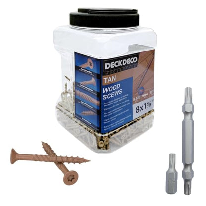 Wood Screws #8 x 1-5/8"Exterior Deck Screws 906pcs(Approx) 5.5 lb - size: #8x1-5/8"