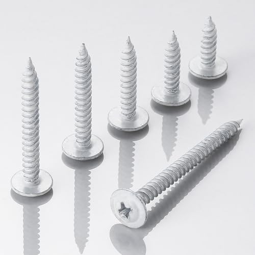 Wensilon(95 pcs)#8 White Truss Head Wood Screws Quick Metal Self Tapping Zinc Oxide with Drywall Plastic Anchors Assortment Kit - size: White Phillips Truss Head Wood Screws