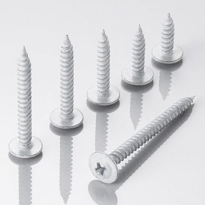 Wensilon(95 pcs)#8 White Truss Head Wood Screws Quick Metal Self Tapping Zinc Oxide with Drywall Plastic Anchors Assortment Kit - size: White Phillips Truss Head Wood Screws