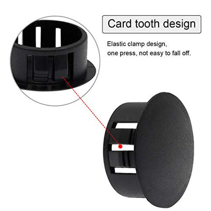 30PCS 8mm 5/16", Black Hole Plugs Plastic - color: Black, size: 8mm (5/16")