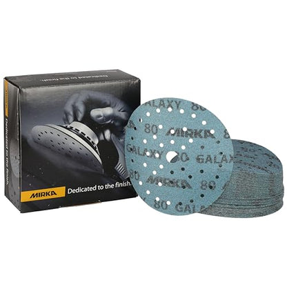 Mirka Galaxy Multifit 6'' Ceramic Sanding Discs 80 Grit Hook & Loop 50 Pack - size: Grit 80