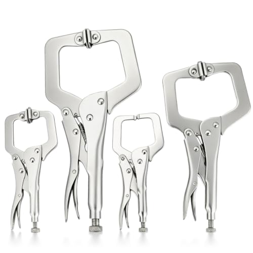 DASBET 4 Pack Locking C Clamp Pliers Set 6" 9" 11" Vice Grip Welding Clamps