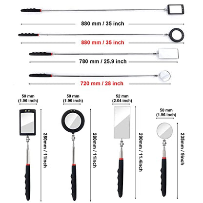 4PCS Telescoping Inspection Mirror LED Lighted Inspection Mirror