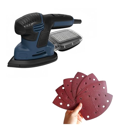 100 PCS Mouse Detail Sander Sandpaper 11 Holes, 600 Grit Hook and Loop Mouse Sanding Sheets Aluminum 0xide Mouse Sanding Pads 11 Holes Triangular Sanding Paper for Detail Mouse Sander - size: 11 Holes-600 Grit
