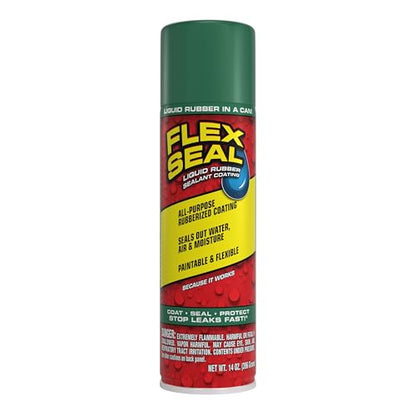 Flex Seal Spray Rubber Sealant Coating, Waterproof, Green, 14 oz, 1-Pack - color: Green, size: 14 oz (Pack of 1)