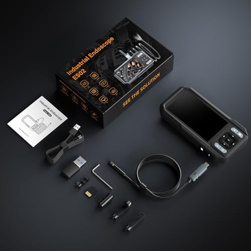 KIRFEIHT Endoscope Camera with Light, Dual Lens Borescope Camera with Light - style: Dual-Lens
