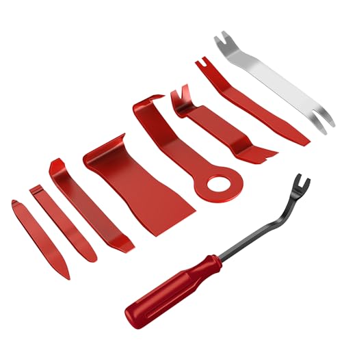 GOOACC 9PCS Auto Trim Removal Tool Kit Red - color: 9pcs Trim Removal Tool Red