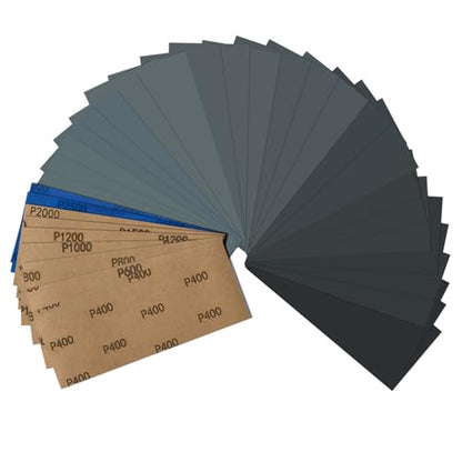 36 Pcs Sandpaper Assortment 400-3000 Grit Assorted Sanding Sheets