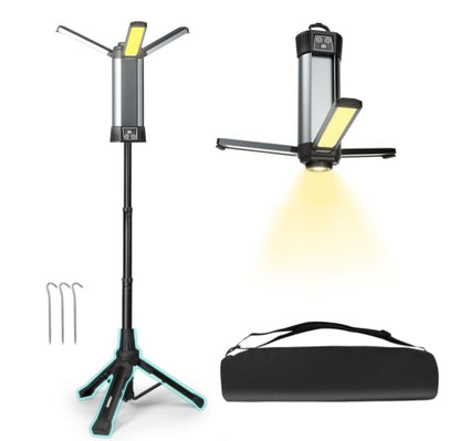 Rechargeable Work Light with Stand, Magnetic Base, Hook & Tripod (Middle) - color: Black Middle Rechargeable Work Light with Tripod
