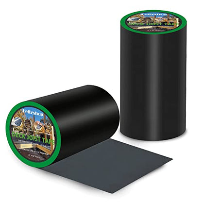 Joist Tape 2 Rolls, 0.75cm x 6'' x 50', Waterproof Butyl Adhesive for Decking, Wood Beams, Building Joists, Indoor or Outdoor Use - style: 6" x 50' -2 Rolls
