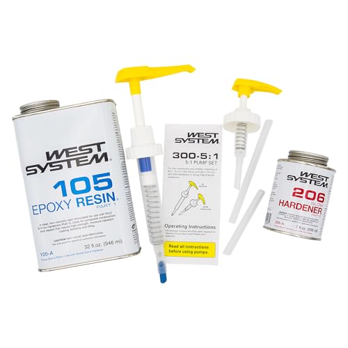 West System 105A Resin & 206A Slow Hardener Bundle w/Pumps | Repair Kit