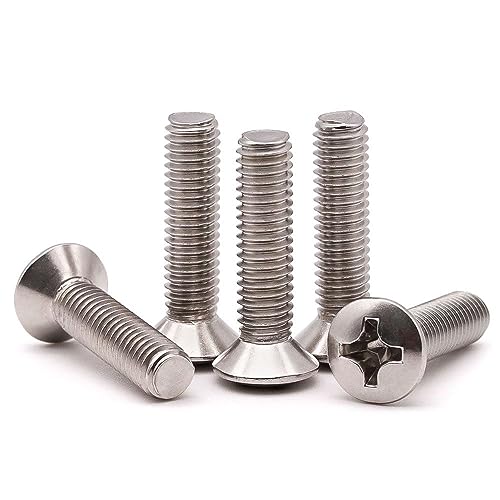 #6-32 x 1 (100pcs) Oval Head Machine Screws, Cross Recess, ASME B18.6.3, 304 Stainless Steel, for Thick Decorative Plates & Smart Switches - size: #6-32 x 1"