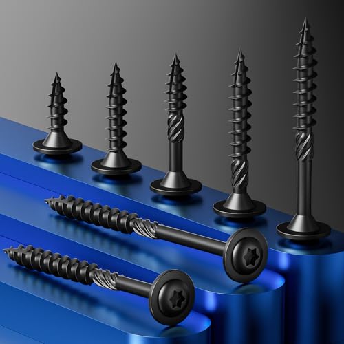Wensilon #12 x 5 Black Lag Screws,Construction Screw,24PCS 1lbs 5.5x125mm - color: Black, size: #12 x 5"