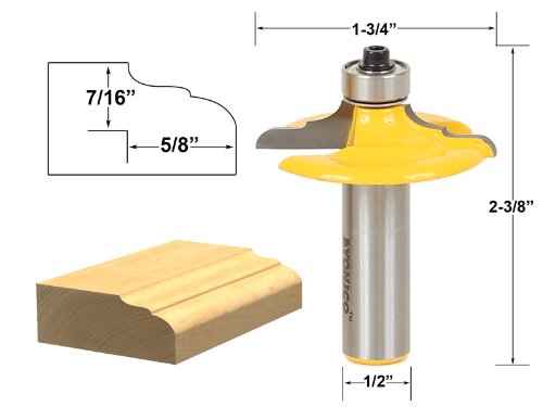 YONICO Cabinet Door Edge Router Bits Set 4 Bit 1/2-Inch Shank 12401 - style: 4 Bit Set - 1/2" Shank