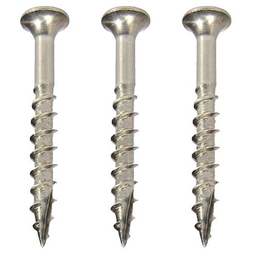 Fastenere Stainless Steel 18-8 Deck Screws - #10 x 2 (100 Pack) Wood Cutting Point, Square Drive, Partial Thread, Bright Finish for Wood, Exterior, Decking, Composite, Fencing, Type 17 Point - style: #10 x 2"