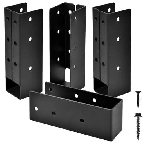 4 Pcs Concealed Beam Hangers Bracket for 2"x4" Frame Railing - size: Set 4, style: 2"x4"