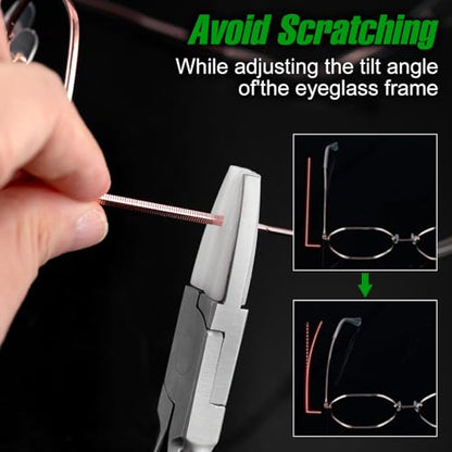 8 Pairs Replacement Nylon Jaws for Flat Nose & Half Round Eyeglasses Frame Pliers, Nylon Tip Replacement Jaws, Smooth Tip Inserts for Eyeglasses Repair Arm Forming - size: 16 piece