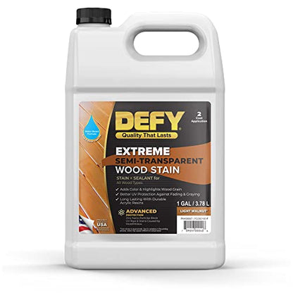 Defy Extreme Wood Stain Light Walnut 1-gallon - color: Light Walnut, size: 1 Gallon