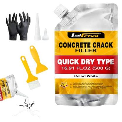 Concrete Crack Filler, Cement Crack Filler, Fast-Drying Crack Filler, Self-Leveling Caulking Sealan Effectively Repairs Cracks in Driveways, Sidewalks, Patios, and Window Sills (1 Pack - 1.1LB) - style: 1 Pack - 1.1LB