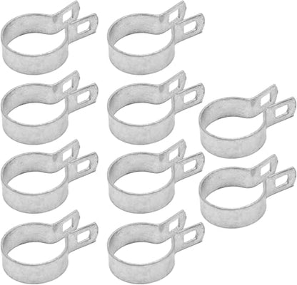 Chain Link Fence Brace Bands 2-3/8" (2 1/2") Post – 100 Pack with Bolts & Nuts, Hot-Dip Galvanized Steel 2.2mm Thick, Heavy Duty Fence Clamp for Gate, Terminal & Corner Posts, Rust Resistant - size: BRACE BAND 2 1/2 (2 3/8)