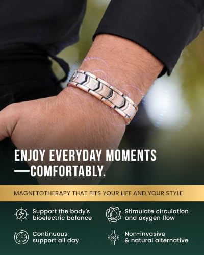 MagnetRX® EllipseMAX Copper Magnetic Bracelets for Men (Arrow) - color: 5X Strength - EllipseMAX (5,000 Gauss) - Arrow Style