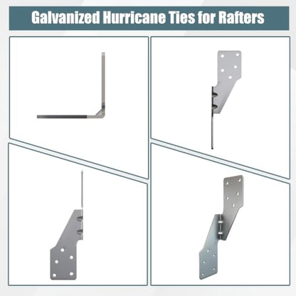40 Pcs Right Size Galvanized Steel Hurricane Straps Tie Brackets| - size: Right Side