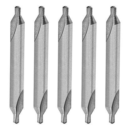 Utoolmart 5 Pcs Center Drill Countersink Lathe Bit Mill Tool, Combined Drills Plain Type Imperial, 3/16-inch Combined Countersinks Drills Set Tool, HSS-6542 Countersinks - size: 3/16" 5pcs