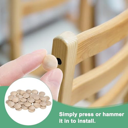 M METERXITY 50-Pack Wood Plugs 45 x 40mm Beech Button Wood Top Plugs - size: 45x40mm