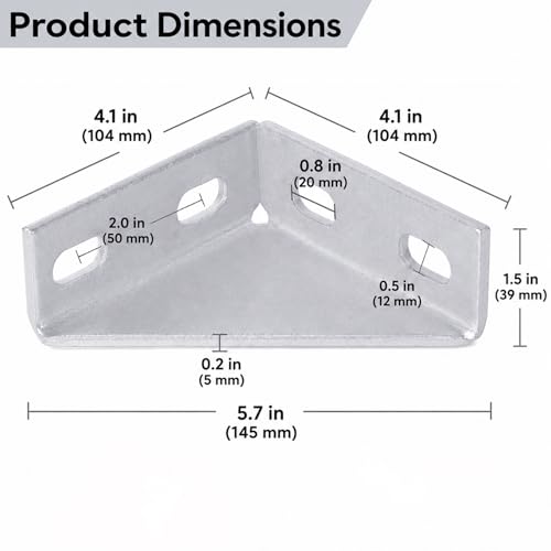 4 Pack 90 Degree Gusseted Fittings, Q235 Carbon Steel for 1-5/8" Channel