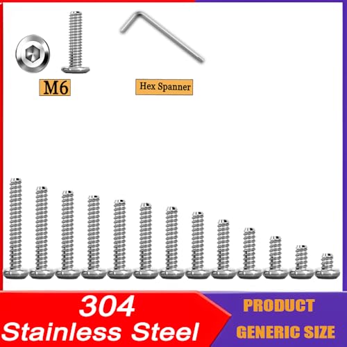 Metuja 5/16-18x3/4 Flat Head Hex Socket Cap Screws Bolts,304 Stainless Steel Fully Threaded Machine Screws with Hex Key (20PCS) Corrosion-Resistant for Furniture/Machinery - size: 5/16-18 x 3/4"
