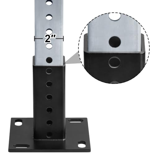 1 Pack 2" x 2" Square Sign Post Anchor Base, Black