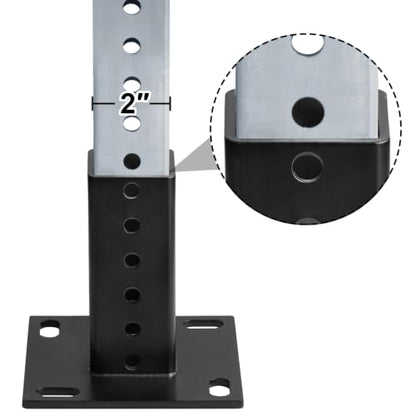 1 Pack 2" x 2" Square Sign Post Anchor Base, Black