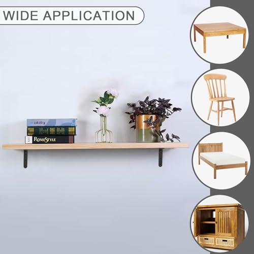 12 PCS Black L Brackets for Wood, 4" x 4" Heavy Duty L Corner Brace 90 Degree Metal Right Angle Bracket for Shelves, Furniture, Cabinets, Thickness 3MM, Included 72 PCS Screws - size: 100x100MM