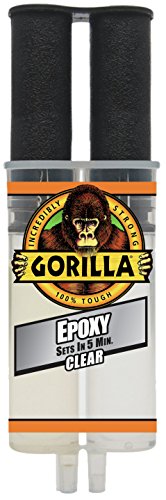 Gorilla 2 Part Epoxy, Clear Epoxy, 0.85 Ounce Syringe - 5 Minute Set, Incredibly Strong Bonding (Pack of 4) - size: 4 - Pack