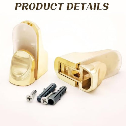 2-Pack Glass Clamp, Cucumis Adjustable Bright Zinc Alloy Glass Clip Clamp for Shower, Bathroom, Kitchen & Staircase Handrail (Gold)